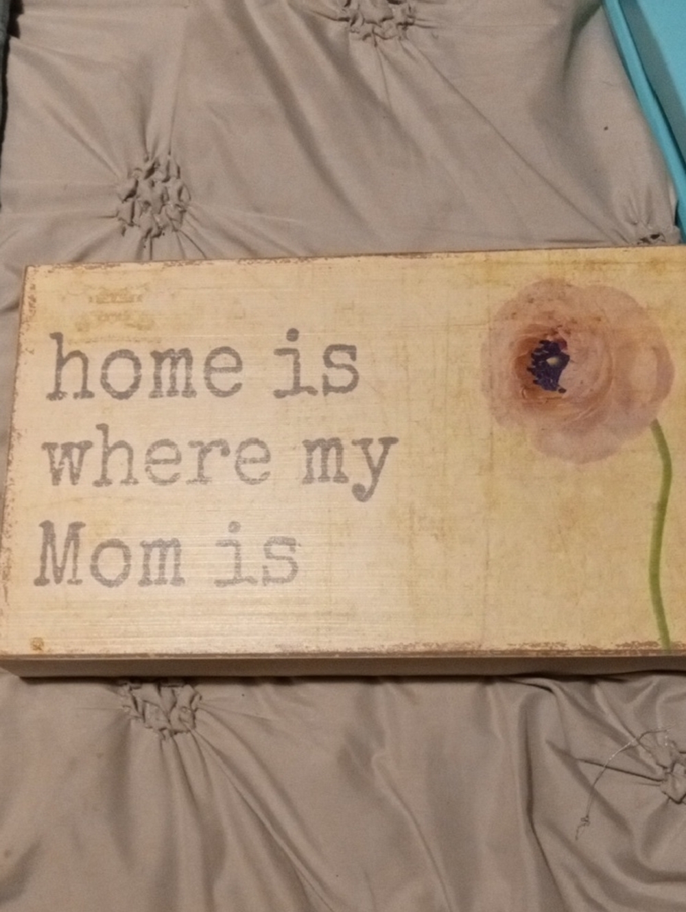 Sentimental Cream Floral Wall Plaque - Mom Tribute